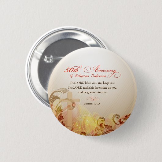 50ste verjaardag van religieuze professie, non ronde button 5,7 cm (Voorkant /achterkant)