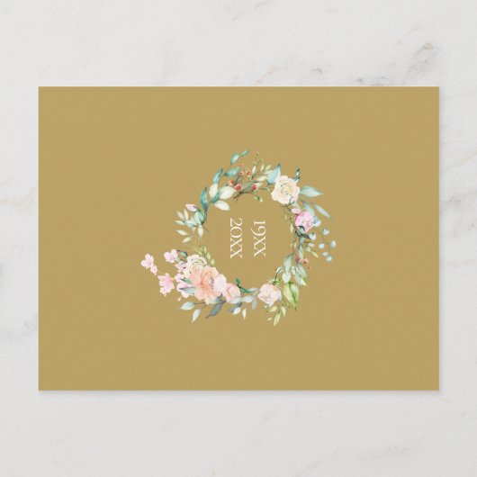 50ste verjaardag verrassingsfeest rozen slinger briefkaart (Achterkant)