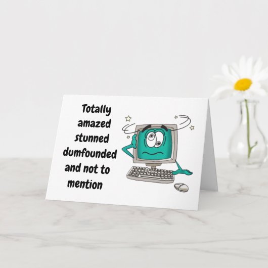 "50ste" VERJAARDAG-VERWARDE COMPUTER Kaart (Kleine Plant)