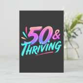 50ste verjaardag vieren & Voorspoedig Kaart (Staand voorkant)