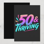 50ste verjaardag vieren & Voorspoedig Kaart (Voorkant / Achterkant)