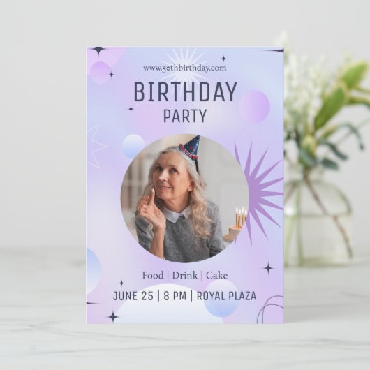 50ste verjaardag viering, foto 50ste verjaardag kaart (Staand voorkant)