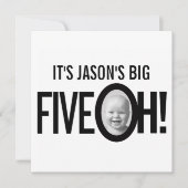 50ste verjaardag vijfde OH! foto zwart wit Kaart (Voorkant)