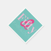 50ste verjaardag Vijftig en Fabulous Groen Roze Pa Servet (Hoek)