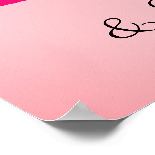 50ste verjaardag Vijftig en fantastische naam Pink Poster (Hoek)