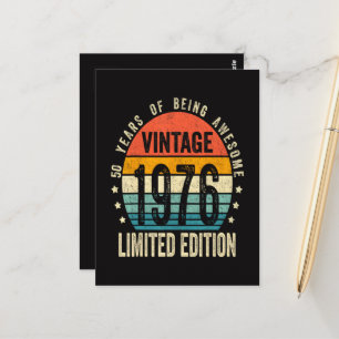 50ste verjaardag Vintage 1976 Limited Edition Briefkaart