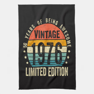 50ste verjaardag Vintage 1976 Limited Edition Theedoek