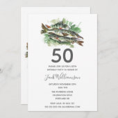 50ste verjaardag | Vissende vis Kaart (Voorkant / Achterkant)