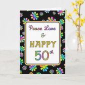 50ste verjaardag wensen kaart (Gele Bloem)