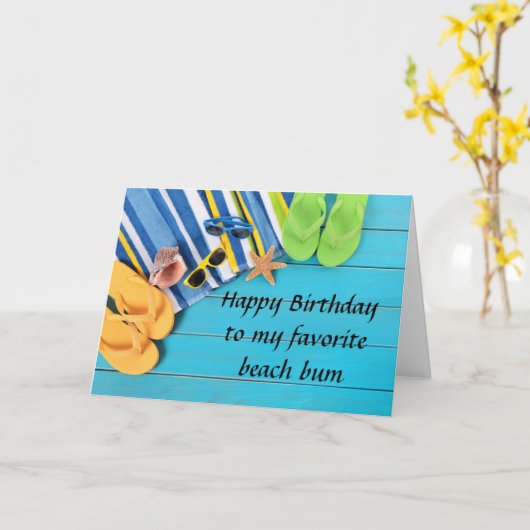 ***50ste VERJAARDAG*** WENSEN VOOR MIJN FAV BEACH  Kaart (Gele Bloem)