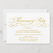 50ste verjaardag | Wit/Goud Kaart (Voorkant)