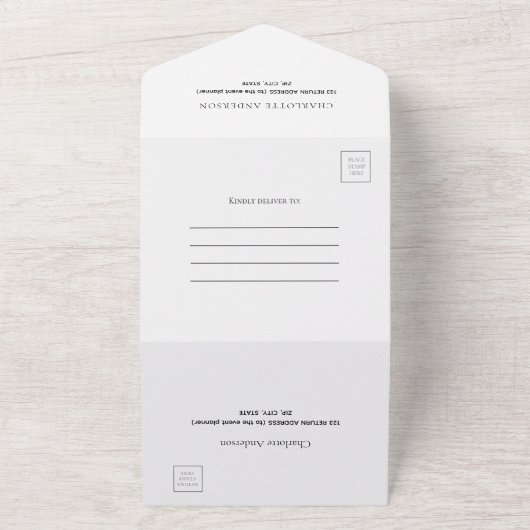 50ste verjaardag witgouden sterren partij RSVP All In One Uitnodiging (Buitenkant)