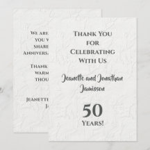 50ste verjaardag Witte Bloemen Elegante Dankjewel