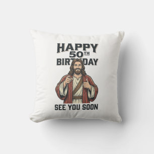 50ste verjaardag Zie je binnenkort Religieus humor Kussen