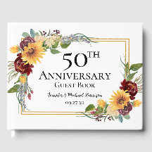 50ste verjaardag Zonnebloemen gastenboek