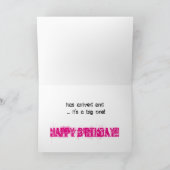 50ste verjaardag, zuster, roze tekst op wit. kaart (Binnen)