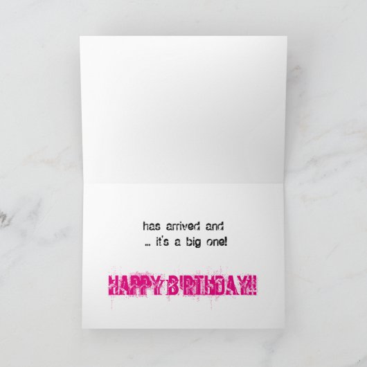 50ste verjaardag, zuster, roze tekst op wit. kaart (Binnen)