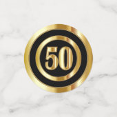 50ste verjaardag - Zwart en Goud Confetti (Kleine voorkant)