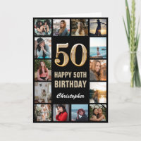 50ste verjaardag Zwart en Goud Foto Collage
