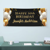 50ste verjaardag zwart en goud spandoek (Beurs)