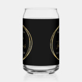 50ste verjaardag zwart goud gepersonaliseerde fees blikvorm glas (Links)