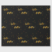 50ste verjaardag zwart goud hallo 50 typografie cadeaupapier (Vlak)