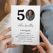 50ste verjaardag zwart-wit kaart