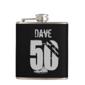 50ste verjaardag zwarte naam vet gepersonaliseerd heupfles (Voorkant)