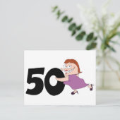 50ste verjaardagscadeau - Grappige cartoon Briefkaart (Staand voorkant)