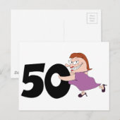 50ste verjaardagscadeau - Grappige cartoon Briefkaart (Voorkant / Achterkant)