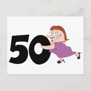 50ste verjaardagscadeau - Grappige cartoon Briefkaart