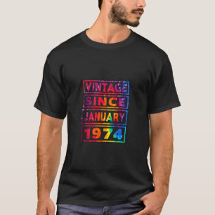 50ste verjaardagsdas kleurstof decoratie Vintage s T-shirt