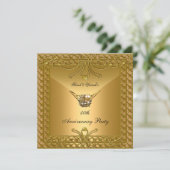 50ste verjaardagsfeest Elegante Goud Art Deco Kaart (Staand voorkant)