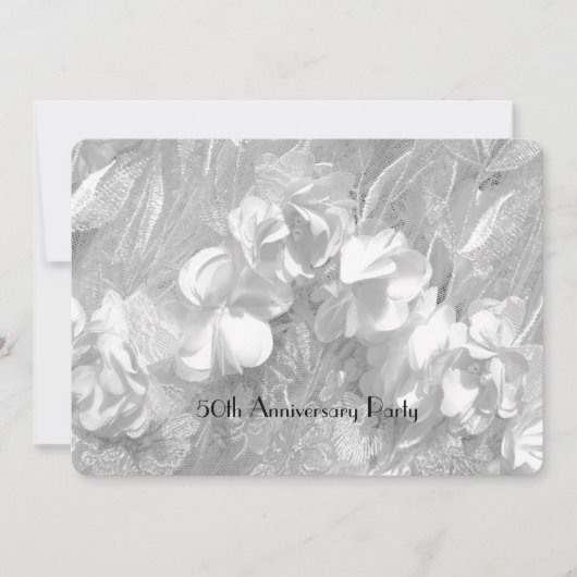 50ste verjaardagsfeest Elegante witte bloemenslak Kaart (Voorkant)
