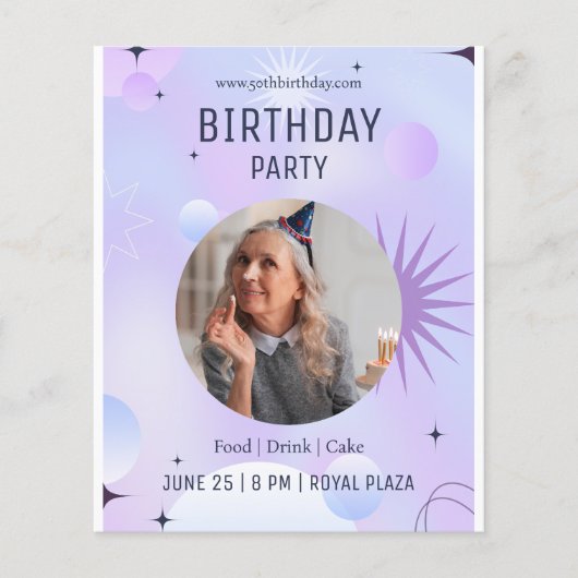 50ste verjaardagsfeest, Foto 50ste verjaardag  Flyer (Voorkant)