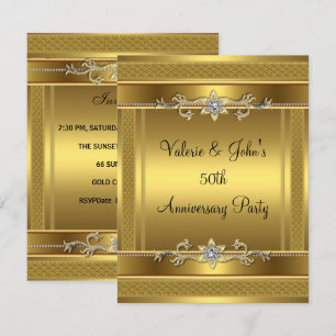 50ste verjaardagsfeest Gouden Diamanten Juwelen Kaart