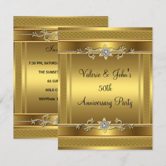 50ste verjaardagsfeest Gouden Diamanten Juwelen Kaart