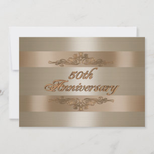 50ste verjaardagsfeest gouden satijnen uitnodiging