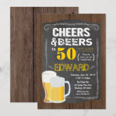 50ste verjaardagsfeest. Kaas tot 50 jaar bier Kaart (Voorkant / Achterkant)