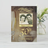 50ste verjaardagsfeest - Klassieke formele uitnodi Kaart (Staand voorkant)