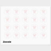 50ste Verjaardagsfeest Minimal Modern Roze Rood Ronde Sticker (Vel)