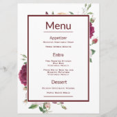 50ste verjaardagsfeest - Receptie Menu (Achterkant)
