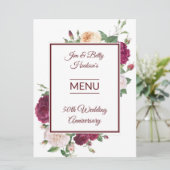 50ste verjaardagsfeest - Receptie Menu (Staand voorkant)