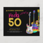 50ste verjaardagsfeest Rocks 50 Roze (Voorkant)