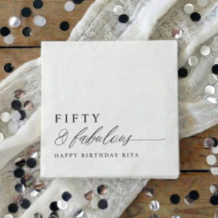 50ste Verjaardagsfeest Vijftig & Fabulous Modern Servet