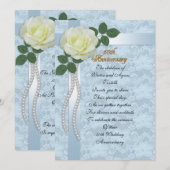 50ste verjaardagsfeest voor ouders blauwe kant, ro kaart (Voorkant / Achterkant)