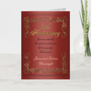 50ste verjaardagsfeest voor ouders Red Satin Look