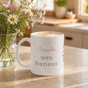 50ste Verjaardagsfeest Wildflower Koffiemok