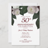 50ste verjaardagsfeest Witte Rozen Kaart (Voorkant)