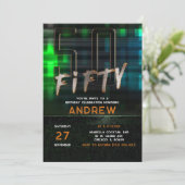 50ste verjaardagsfeestideeën voor jongens kaart (Staand voorkant)